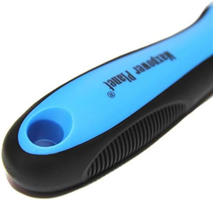 Maxpower Planet Pet Grooming Brush - Double Sided Dematting Undercoat Rake for Dogs and Cats, Extra Wide Pet Brush to Reduce Shedding by 95% (Blue, S)