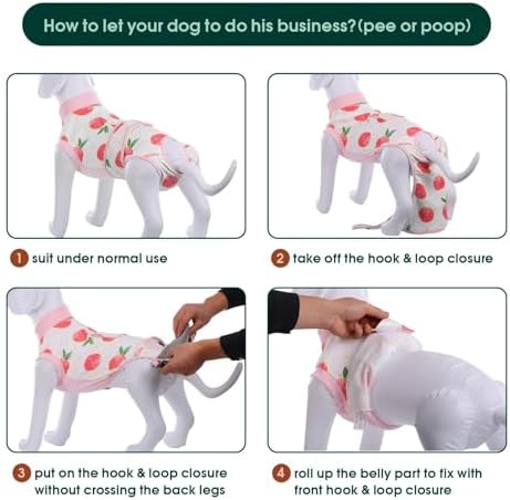 Kuoser Recovery Suit for Dogs Cats, Soft Dog Surgery Suit Female Male Spay