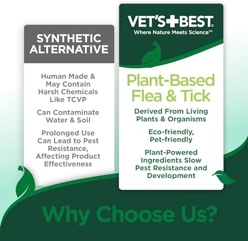 Vet's Best Flea & Tick Shampoo for Dogs, Plant-Based, 12 oz