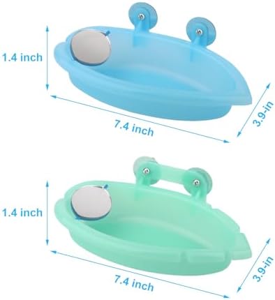Wontee Bird Bath with Mirror for Small Birds Budgie Parakeet Cage, 2 Pcs