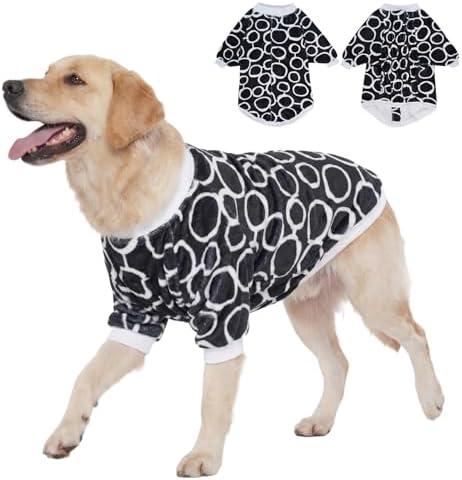 LovinPet Flannel Dog Coat, Winter Dog Coat, Freehand Black White, L