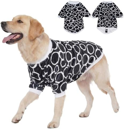 LovinPet Flannel Dog Coat, Winter Dog Coat, Freehand Black White, XL