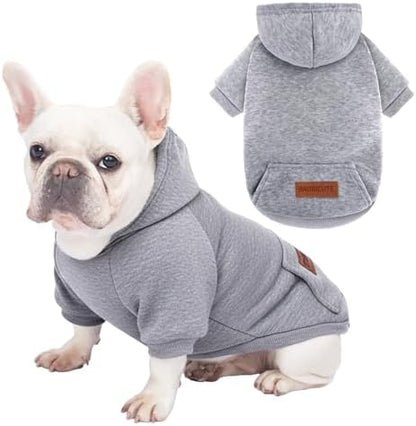 1 Pack Dog Hoodie Warm Hood Dog Sweater Cold Weather Small Dogs Sweatshirt Comfort Pet Clothes for Small Medium Dogs with Pockets Cats Chihuahua Clothes for Male Female Girl Boy Sporty Daily Wear