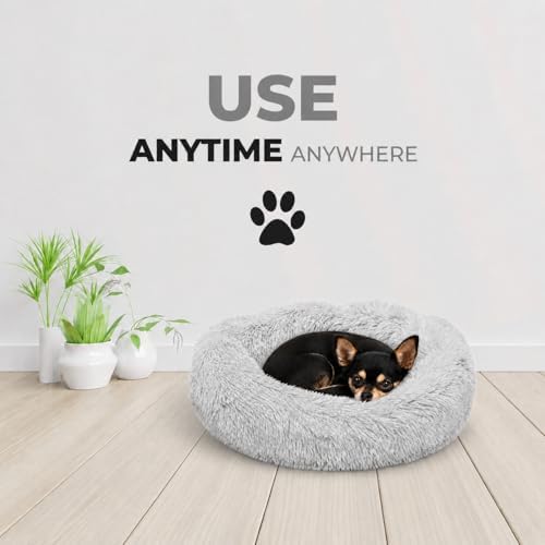 Whiskers & Friends Cat Beds for Indoor Cats & Small Dog, Fluffy Cat Bed