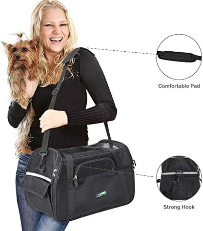 JESPET Soft-Sided Airline-Approved Dog & Cat Carrier Travel Bag