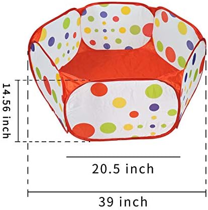 WishLotus Small Animal Playpen, Portable Outdoor Pet Exercise Fence Pop-Up Metal Wire Yard Fences, Foldable Pet Tent Play Pen for Guinea Pig, Hamster, Chinchillas and Hedgehogs, Rabbits (Red)