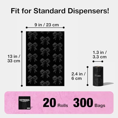 VETRESKA Dog Poop Bags, Leak Proof, Extra Thick and Large, 300 Counts