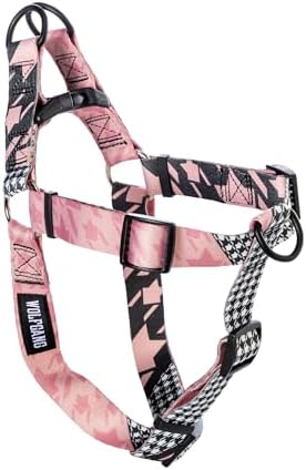 Wolfgang Heavy Duty Adjustable Dog Harness, Pull-Tested to Over 800 lbs for Walking & Training, HoundsPink Print, Extra Large