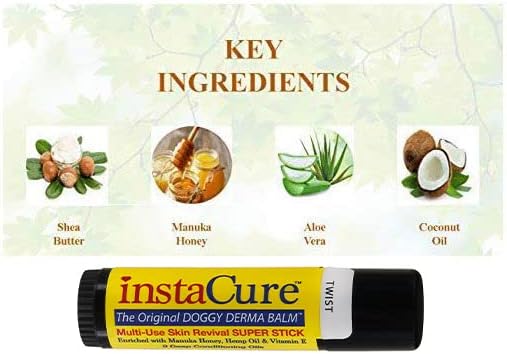 Doggy Derma Balm Jumbo-Sized Skin Repair Stick w/Manuka Honey. Soothes & Heals Dog's Dry Cracked Noses, Paws, Bulldog Wrinkles 100% Natural (2-Pack)
