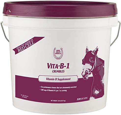 Farnam Horse Health Vita B-1 Crumbles Supplement for Horses, Supports optimal muscle activity and metabolism for performance, 20 pounds, 320 day supply