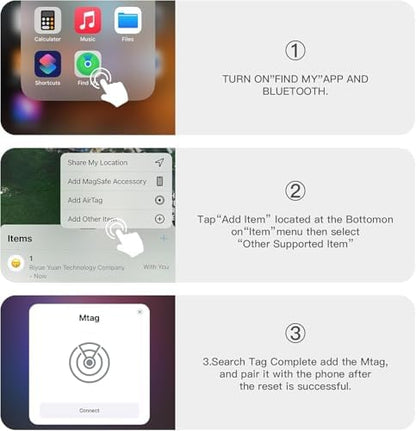 GPS Tracking Device for Vehicles No Monthly Fee,1PCS Real Time GPS Tracker for Car Work with Find My (iOS Only), Mini Car Tracker Device Hidden with Magnetic Case, White