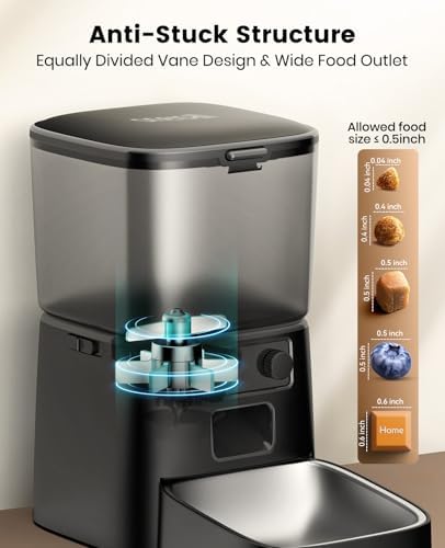 oneisall 2.4 GHz Wi-Fi Automatic Cat Feeder, 3.5L/15 Cups