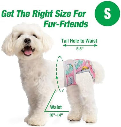 Pet Soft Female Dog Diapers, 3Pack Washable Dog Diapers Female for Dogs in Heat Reusable Dogs Period Panties, Puppy Diaper (Animals, S)