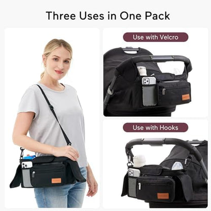 Momcozy Universal Stroller Organizer with Insulated Cup Holder
