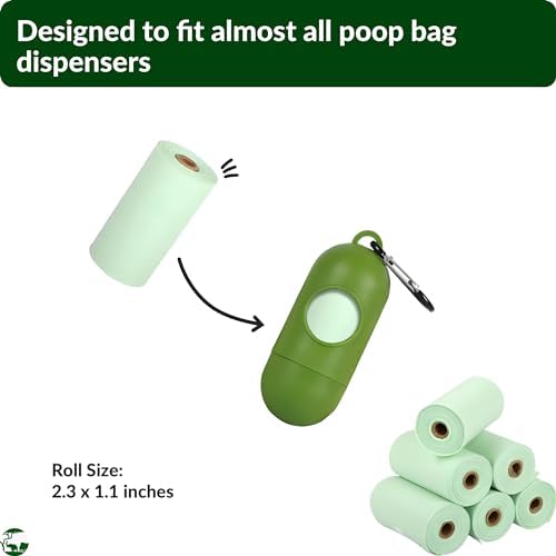 100% Compostable & Biodegradable Dog Poop Bags Leak-Proof and Extra Thick Light Green Dog Bags Pet Waste Bags for Big and Small Dogs - Unscented - Planet4Life (Pack of 60)
