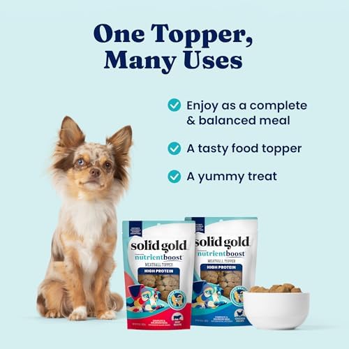 Solid Gold Beef Meatball Dog Food Topper & Treats, Picky Eaters, 3 Pack
