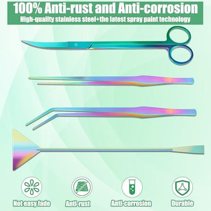 Aquarium Aquascape Tools Kit, 4 Pcs Stainless Steel Aquascaping Set