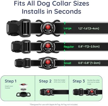 Waterproof AirTag Holder for Dog Collar, Soft Slide-On Dog AirTag Holder