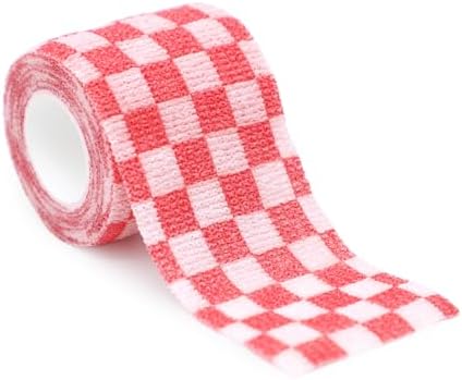 Self Adhesive Bandage Wrap Animal Cohesive Bandage Self Adherent Wrap First Aid Tape for Dogs Cats Horses Birds & Wrist Healing Ankle Sprain (2 Inch White Print 6 Rolls)