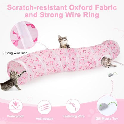 Glittme S-Shape Cat Tunnel, Foldable Cat Tunnels for Indoor Cats