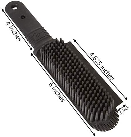 FURemover Plus Pet Hair Rubber Brush with Squeegee, Easily Remove Fur and Lint from Clothing, Carpets and Furniture, Gently Groom Dogs and Cats Wet or Dry, Black, 2 Pack
