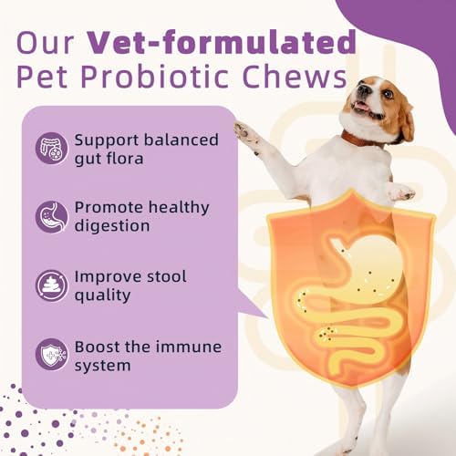 ZEBORA Probiotics for Dogs, Digestive Health, 120 Freeze-Dried Chews