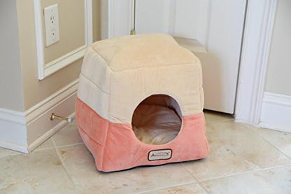 Cat Bed in Orange and Beige