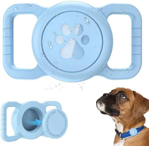 Waterproof Airtag Holder for Dog Collar, Light Blue, 1 Pack