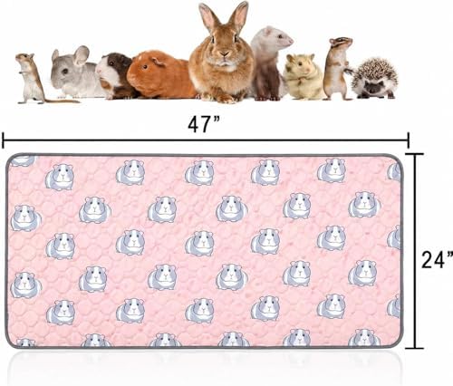 4 pcs Guinea Pig Cage Liners - Washable Guinea Pig Pee Pads, Waterproof Reusable & Anti Slip Guinea Pig Bedding Fast and Super Absorbent Pee Pad for Small Animals Rabbit Hamster Rat (4)