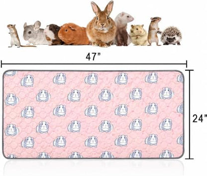 4 pcs Guinea Pig Cage Liners - Washable Guinea Pig Pee Pads, Waterproof Reusable & Anti Slip Guinea Pig Bedding Fast and Super Absorbent Pee Pad for Small Animals Rabbit Hamster Rat (4)