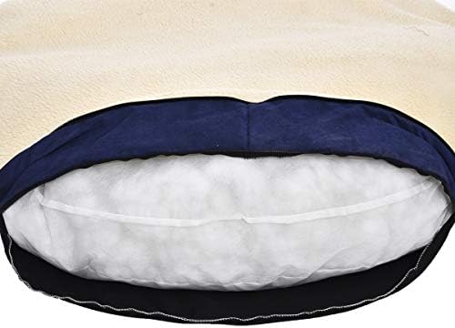 AmazonBasics Pet Cave Bed for Dogs and Cats, with Removable Nesting Cave Cover, Fits up to 30lbs Pets, 35 x 35 x 13 inches, Blue