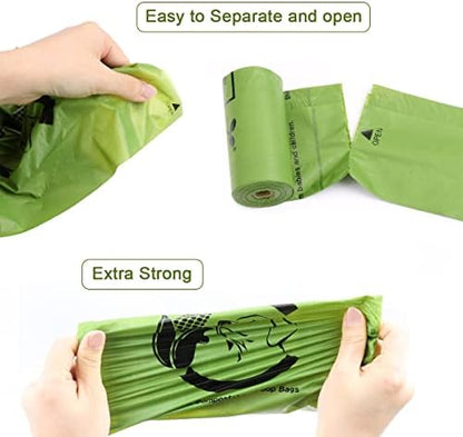 Certified Home Compostable Dog Poop Bags, 120 Plant Based Bags (8 Rolls)