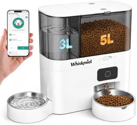 5L WiFi Automatic Cat Feeder & 3L Water Dispenser, App Control
