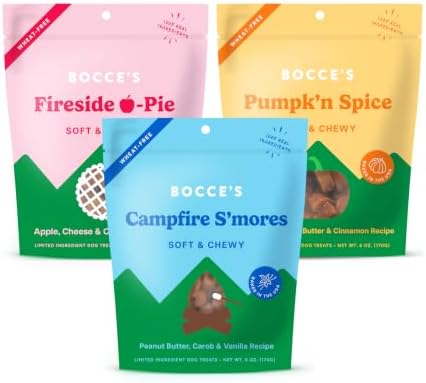 Bocce's Bakery By the Fire Assorted Soft & Chewy Dog Treat Bundle, (3 Pack)