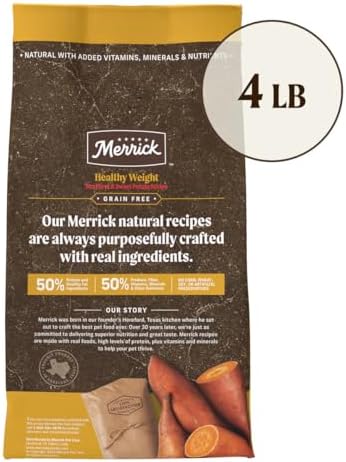 Merrick Premiuml Grain Free Weight Management Beef Dry Dog Food 4lb Bag