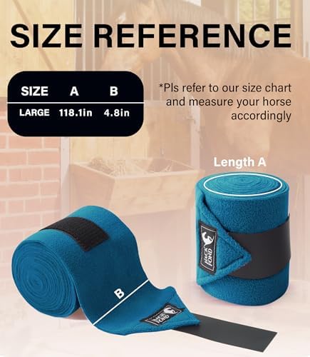 Polo Wraps for Horses Set of 4, Leg Wraps for Horses