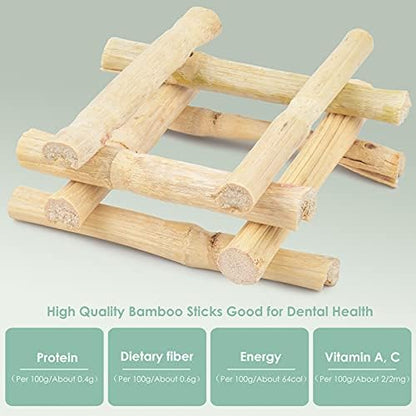 Bissap 250g/0.5Ib Sweet Bamboo Chew Sticks for Rabbits, Bunny Molar Treats Snack for Small Animals Hamster Chinchilla Guinea Pigs Rabbit Squirrel Natural Teeth Grinding Toys