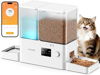 oneisall 5G WiFi Automatic Cat Feeder and Water Dispenser, 36Cups/8.5L
