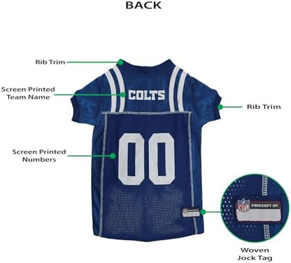 Pets First NFL Indianapolis Colts Dog Jersey, Size X-Large, Football Shirt Costume for Pet, Dog Sports T-Shirt, NFL Team Clothing for Cats, Licensed Pet Apparel Available in 7 Sizes and 32 Teams