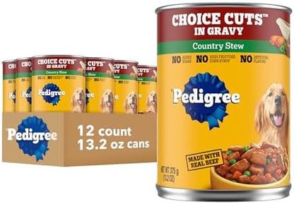 Pedigree Choice Cuts Wet Dog Food, Country Stew, 13.2 oz, 12 Count