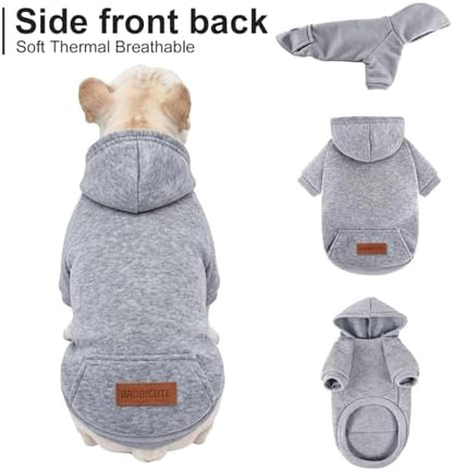 1 Pack Dog Hoodie Warm Hood Dog Sweater Cold Weather Small Dogs Sweatshirt Comfort Pet Clothes for Small Medium Dogs with Pockets Cats Chihuahua Clothes for Male Female Girl Boy Sporty Daily Wear