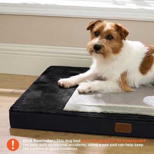 Bedsure ComfyFleece Dog Bed Medium Size Dog with Washable Cover, 29x18