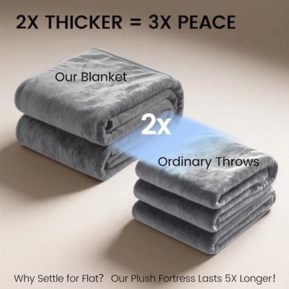 gogobunny Waterproof Blanket for Twin Bed, Warm Sherpa Fleece Throw, 60x80