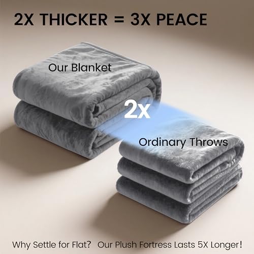 gogobunny Waterproof Bed Blanket, Reversible Sherpa Fleece Throw Blanket for Dog Puppy Cat, Furniture Cover Protects Bed Couch Sofa from Liquid Pee and Pet Fur (Grey, 90x108 inches)
