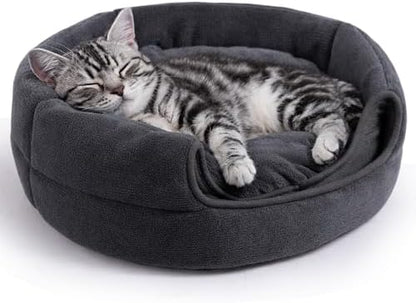 Hollypet Cat Bed Cave for Indoor Cats for Pets up to 15 lbs, Gray