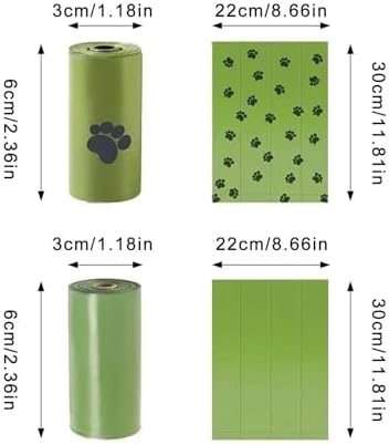 Dog Poop Bags Rolls with 1 Dispenser 270 Count (18 Rolls, 15 Bags per Roll), Leakproof, Unscented, Includes Leash Clip, Thick Strong, 8.5"W x 11.5"L
