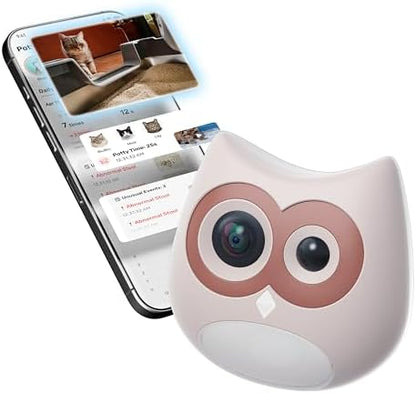 LitterLens Cat Litter Box Camera with App, AI Health Monitoring & Alerts, Track Urination & Stool, Multi-Cat Recognition, Works with Every Litter Box, Pet Health Monitor (Pink)