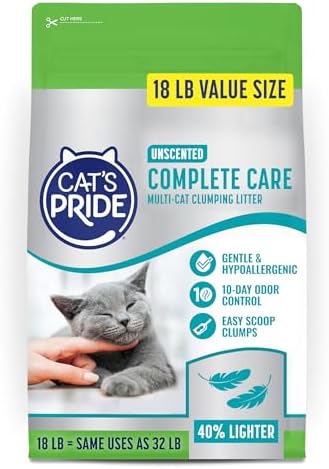 Cat's Pride Complete Care Hypoallergenic Unscented Litter 18lb