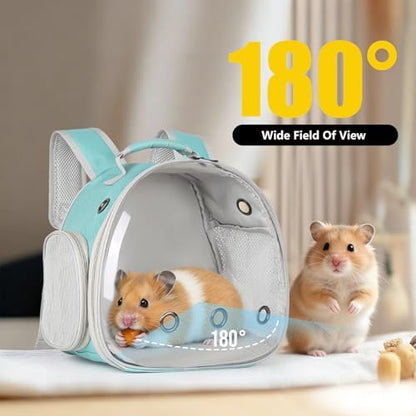 Guinea Pig Backpack, Space Capsule Bubble Window Small Animal Backpack for Guinea Pig, Bird Bunny Rat