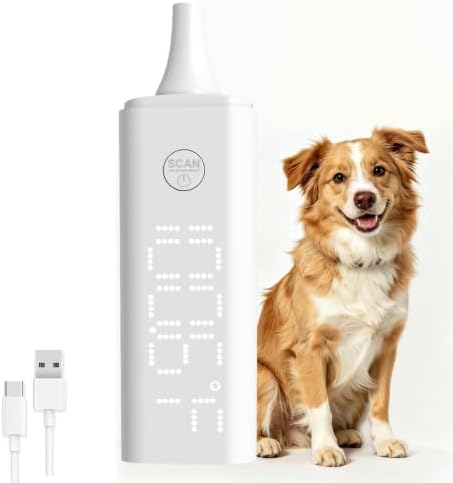 Pet Ear Thermometer for Dogs & Cats, Digital Animal Infrared Temperature Reader, Fast 1-Second Accurate Measurement, Puppy Kitten Wellness Monitor